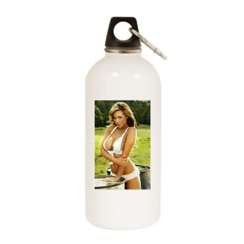 Emily Scott White Water Bottle With Carabiner