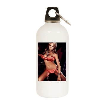 Emily Scott White Water Bottle With Carabiner