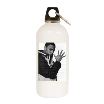 Chris Brown White Water Bottle With Carabiner