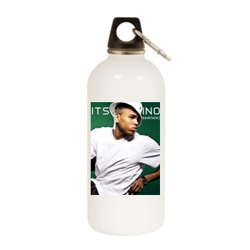 Chris Brown White Water Bottle With Carabiner