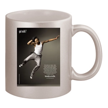 Chris Brown 11oz Metallic Silver Mug