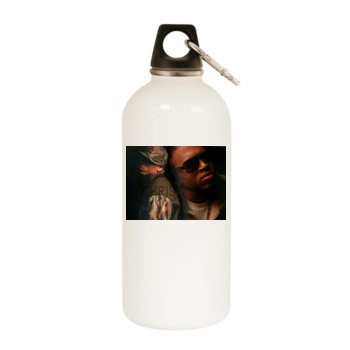 Chris Brown White Water Bottle With Carabiner