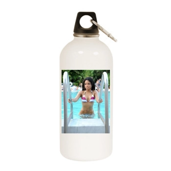 Christina Milian White Water Bottle With Carabiner