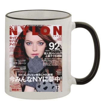 Emma Stone 11oz Colored Rim & Handle Mug