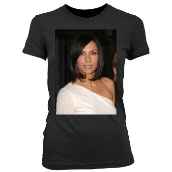 Famke Janssen Women's Junior Cut Crewneck T-Shirt