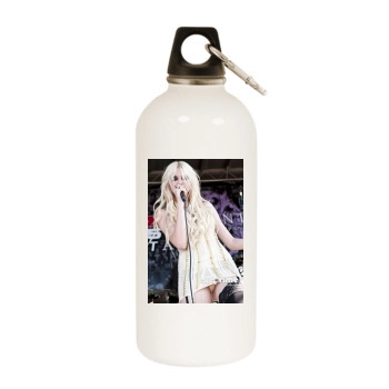 Taylor Momsen White Water Bottle With Carabiner