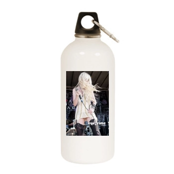 Taylor Momsen White Water Bottle With Carabiner