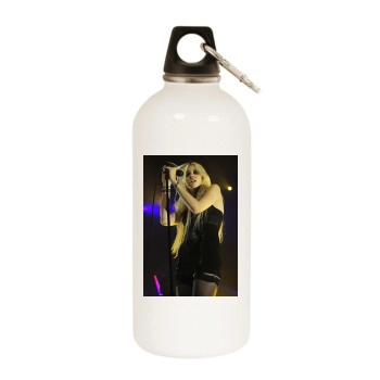 Taylor Momsen White Water Bottle With Carabiner