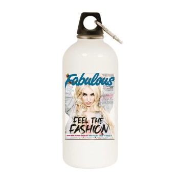 Taylor Momsen White Water Bottle With Carabiner