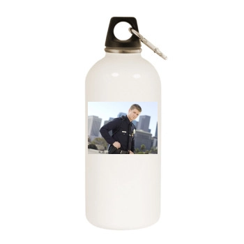 Benjamin McKenzie White Water Bottle With Carabiner