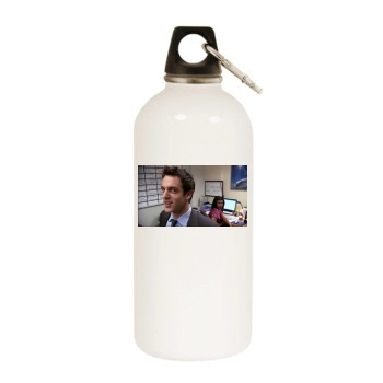 BJ Novak White Water Bottle With Carabiner