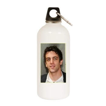 BJ Novak White Water Bottle With Carabiner