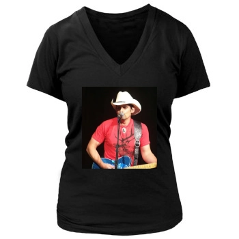 Brad Paisley Women's Deep V-Neck TShirt