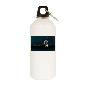 Brandon Marshall White Water Bottle With Carabiner