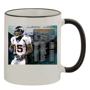 Brandon Marshall 11oz Colored Rim & Handle Mug