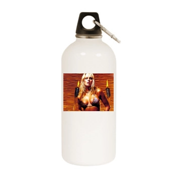 Cassie Lane White Water Bottle With Carabiner