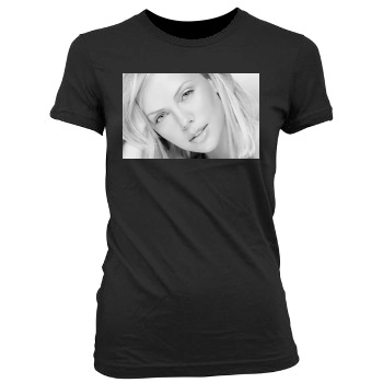 Charlize Theron Women's Junior Cut Crewneck T-Shirt