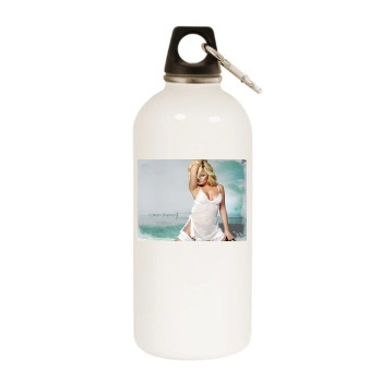 Colleen Shannon White Water Bottle With Carabiner