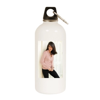 Emanuela de Paula White Water Bottle With Carabiner