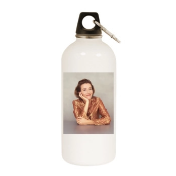 Emma Thompson White Water Bottle With Carabiner
