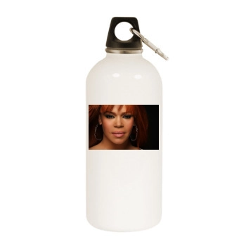 Faith Evans White Water Bottle With Carabiner