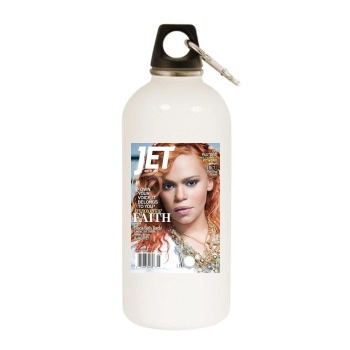 Faith Evans White Water Bottle With Carabiner