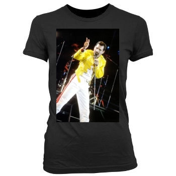 Freddie Mercury Women's Junior Cut Crewneck T-Shirt