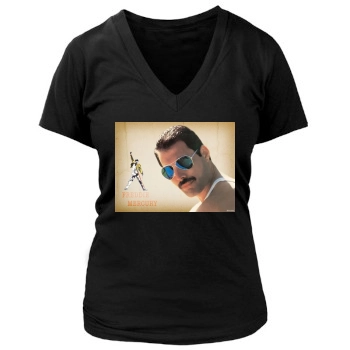 Freddie Mercury Women's Deep V-Neck TShirt