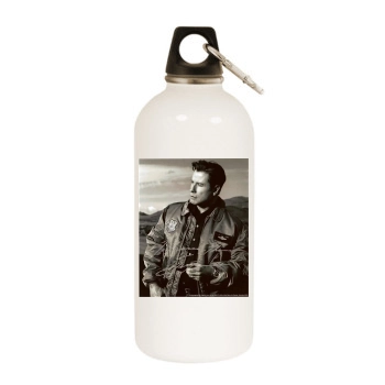 John Travolta White Water Bottle With Carabiner