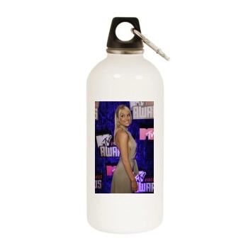 Tara Conner White Water Bottle With Carabiner