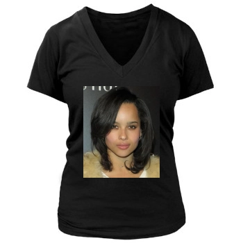 Zoe Kravitz Women's Deep V-Neck TShirt