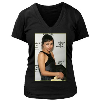 Zoe Kravitz Women's Deep V-Neck TShirt