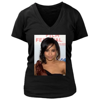 Zoe Kravitz Women's Deep V-Neck TShirt