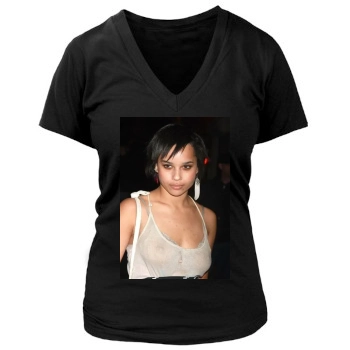 Zoe Kravitz Women's Deep V-Neck TShirt