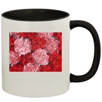 Flowers 11oz Colored Inner & Handle Mug