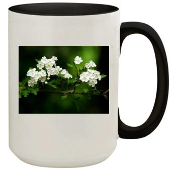 Flowers 15oz Colored Inner & Handle Mug