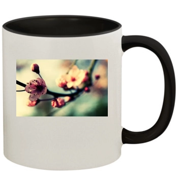 Flowers 11oz Colored Inner & Handle Mug