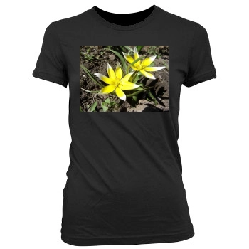 Flowers Women's Junior Cut Crewneck T-Shirt