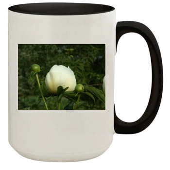 Flowers 15oz Colored Inner & Handle Mug