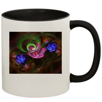 Flowers 11oz Colored Inner & Handle Mug