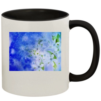 Flowers 11oz Colored Inner & Handle Mug