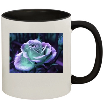 Flowers 11oz Colored Inner & Handle Mug