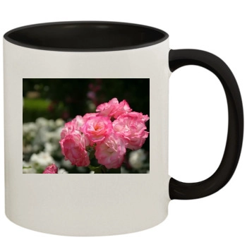 Flowers 11oz Colored Inner & Handle Mug