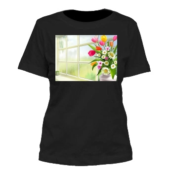 Flowers Women's Cut T-Shirt