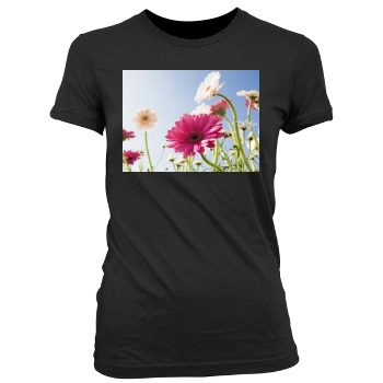 Flowers Women's Junior Cut Crewneck T-Shirt