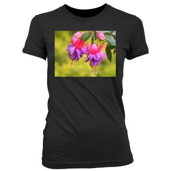 Flowers Women's Junior Cut Crewneck T-Shirt