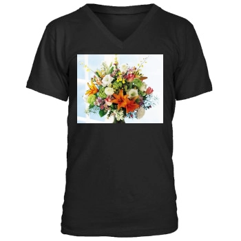 Flowers Men's V-Neck T-Shirt