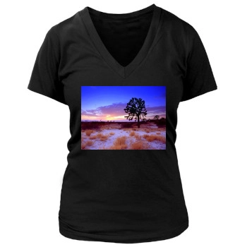 Desert Women's Deep V-Neck TShirt