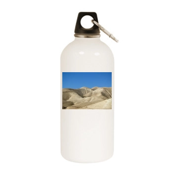 Desert White Water Bottle With Carabiner