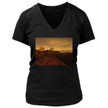 Desert Women's Deep V-Neck TShirt